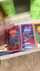 Travel size tissue packs at dollar tree